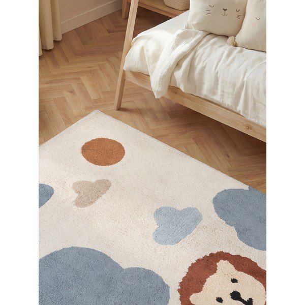 Cremefarbener, waschbarer/handgewebter Baumwollteppich für Kinder, 140 x 200 cm Snuggle Lionel - Hanse Home-image-3