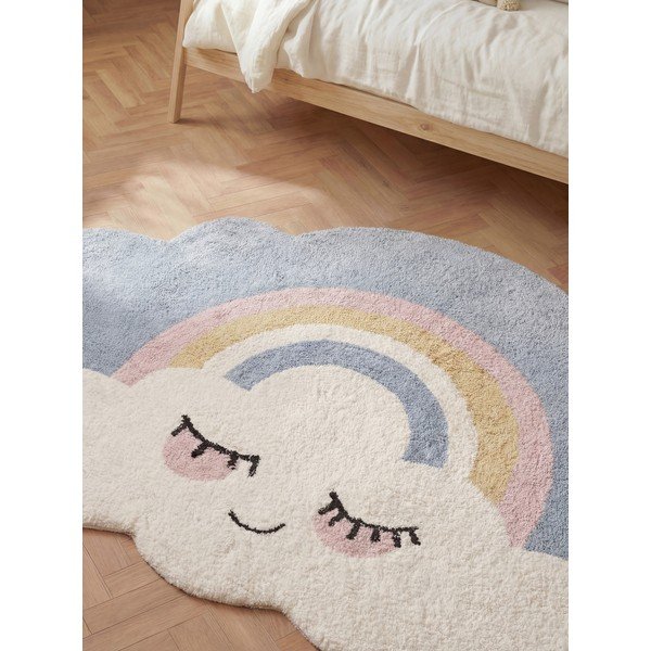Cremefarbener, waschbarer/handgewebter Baumwoll-Kinderteppich, 140 x 200 cm Snuggle Nappi - Hanse Home-image-2
