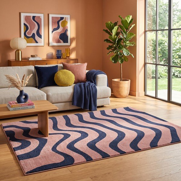 Blauer/rosa Teppich 160x230 cm Aurora – ESTE-image-1