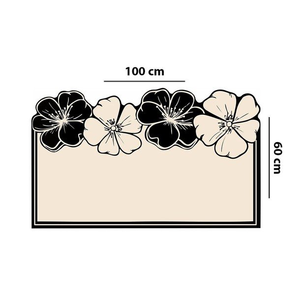 Schwarz/cremefarbener Badezimmerteppich, 60 × 100 cm Morpho - Foutastic-image-3