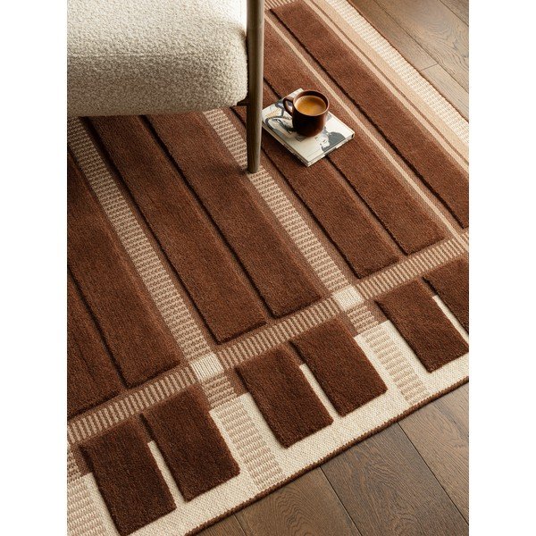 Brauner/beiger, handgewebter Wollteppich, 120 × 170 cm Fable - Asiatic Carpets-image-2
