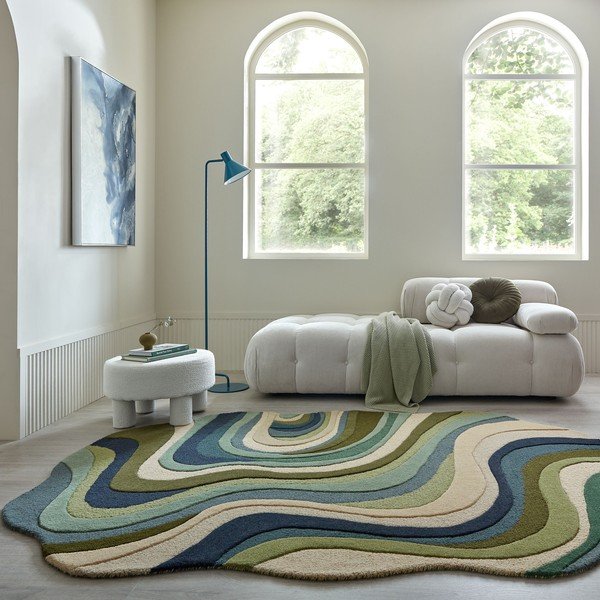 Grüner, handgewebter Wollteppich, 160 × 230 cm Envy Wool - Flair Rugs-image-1