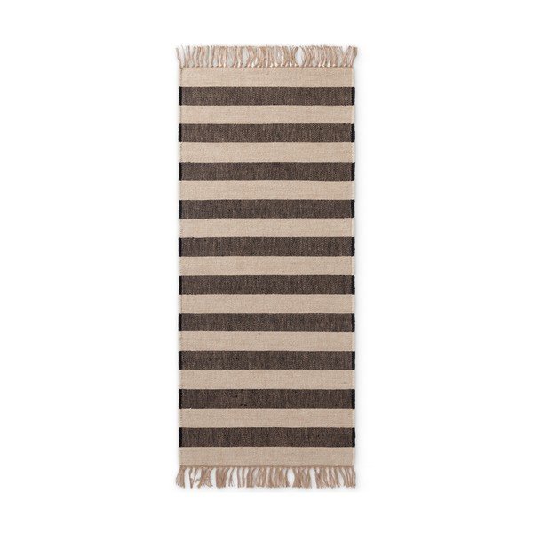 Schwarz/cremefarben, beidseitig verwendbar, handgewebter Jute-Läufer, 80 × 200 cm Playa - Hanse Home