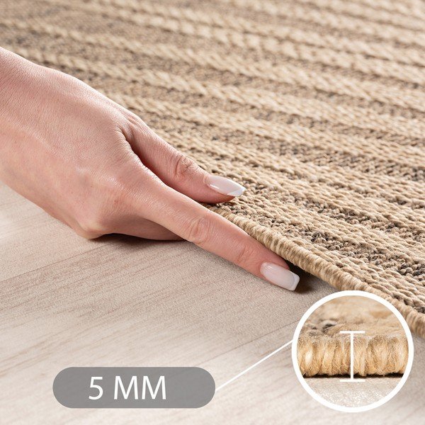 Brauner, runder Teppich für den Innen- und Außenbereich, Durchmesser 120 cm Timber 1403 - Ayyildiz Carpets-image-3