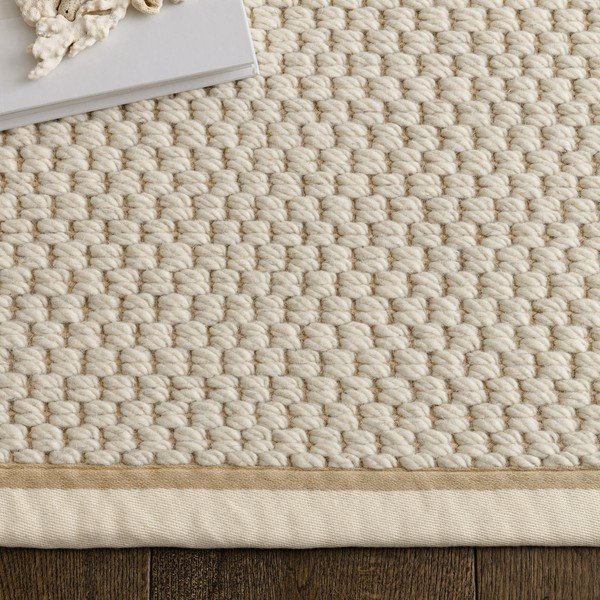 Cremefarbener, beidseitig nutzbarer/handgewebter Teppich mit Wollanteil, 160 × 240 cm Korra Double Loop - Asiatic Carpets-image-1