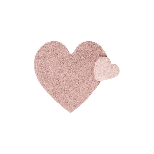 Rosa, waschbarer, handgewebter Baumwoll-Kinderteppich, 160 x 180 cm Puffy Love - Lorena Canals