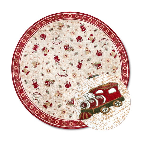Roter, runder Teppich mit Weihnachtsmotiv und Baumwollanteil, Ø 160 cm Toy's Delight Red Christmas - Villeroy&Boch