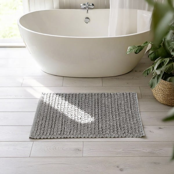 Graue Textil-Badezimmermatte, 50 x 80 cm Solivo - Wenko-image-1