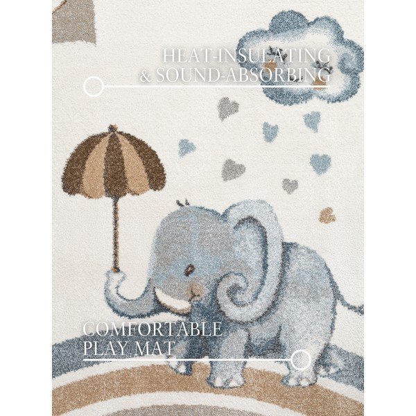 Cremefarbener Kinderteppich 160 x 230 cm Walk like an Elephant Rainy Party - Villeroy&Boch-image-2