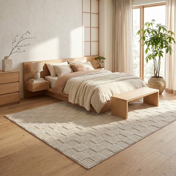 Beiger Teppich 120 × 170 cm Mosaic - ESTE-image-1