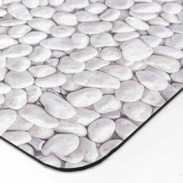 Weiß/graue Badezimmermatte aus Gummi, 50 x 80 cm Leandra - douceur d'intérieur-image-3