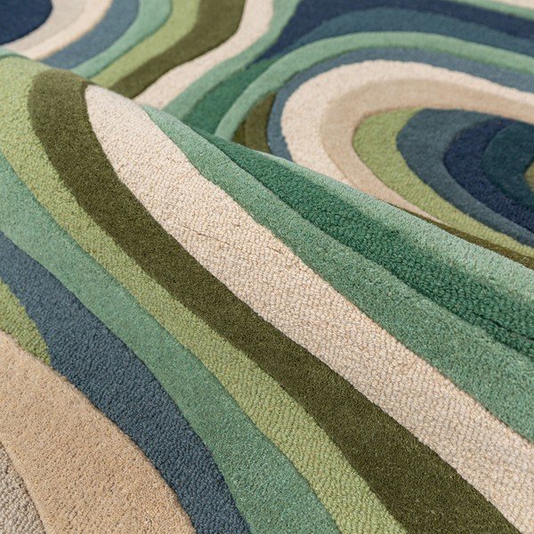 Grüner, handgewebter Wollteppich, 160 × 230 cm Envy Wool - Flair Rugs-image-3