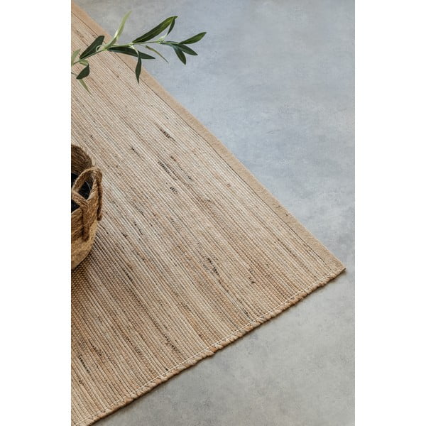 Beiger, beidseitig nutzbarer, handgewebter Teppich mit Juteanteil, 120 x 170 cm Handloom - Hanse Home-image-4