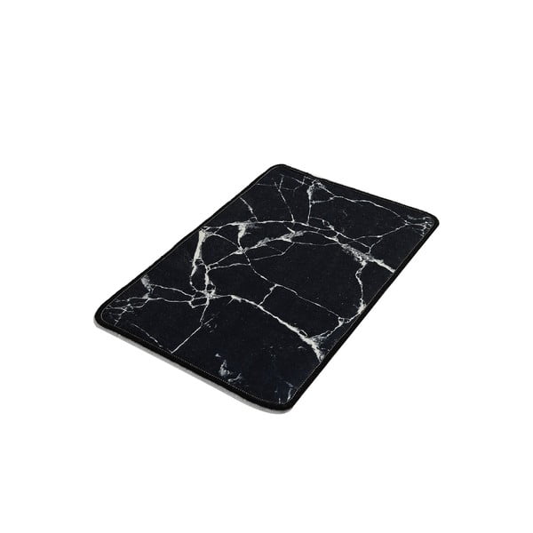 Schwarzer Badezimmerteppich, 40 x 60 cm Marble - Foutastic