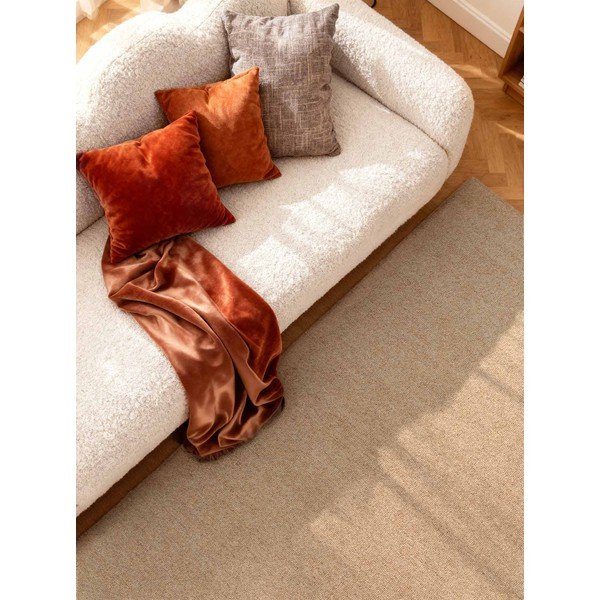 Handgewebter Wollteppich in Naturfarbe, 140 × 200 cm Puristic Knots - Elle Decoration-image-3