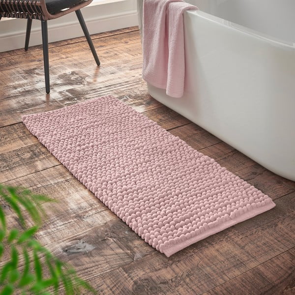 Rosa Badematte, 50 x 120 cm Aspen Bobble - Bianca-image-1
