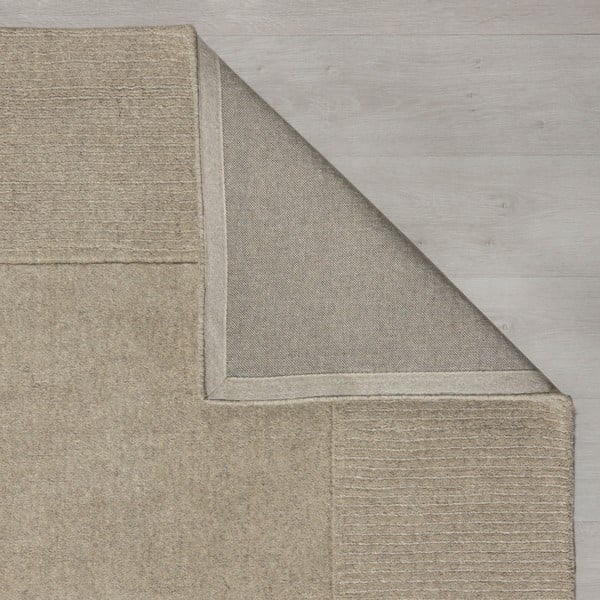 Beiger Wollläufer 60 × 230 cm Textured Wool Border - Flair Rugs-image-2