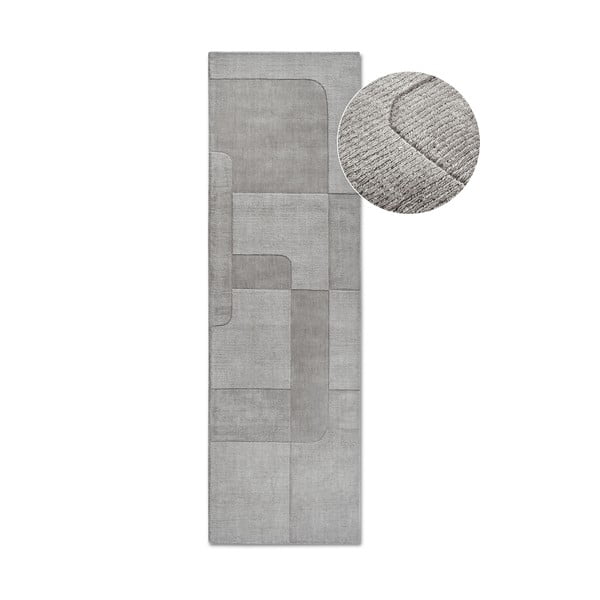 Grauer, handgewebter Wollläufer, 80 x 250 cm Charlotte - Villeroy&Boch