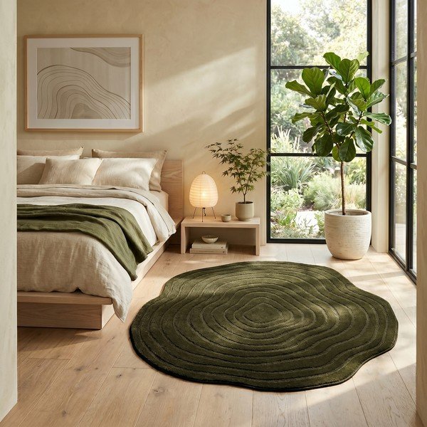 Dunkelgrüner Teppich 160 × 230 cm Pebble - ESTE-image-1