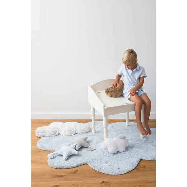 Hellblauer, waschbarer, handgewebter Baumwoll-Kinderteppich, 70 x 100 cm Mini Dream - Lorena Canals-image-4