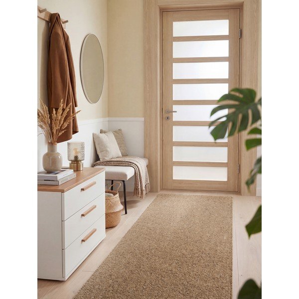 Hellbraune, waschbare Lauffläche, 80 × 240 cm Rocco Caramel - Elle Decoration-image-1