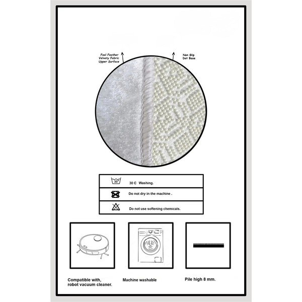 Schwarz/cremefarbener Badezimmerteppich, 60 × 100 cm Morpho - Foutastic-image-4