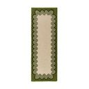 Grüner/naturfarbener, handgewebter Wollläufer, 80 x 230 cm Wiggle Wool - Flair Rugs