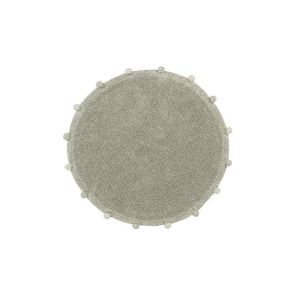 Hellgrüner, waschbarer, handgewebter Baumwollteppich für Kinder, Ø 120 cm Bubbly Olive - Lorena Canals