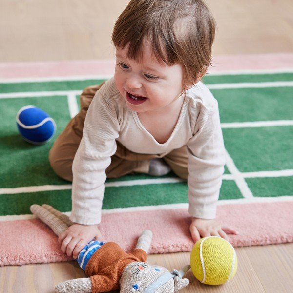 Kinderspielteppich mit Wollanteil, 88 x 150 cm Tennis - OYOY Mini-image-2