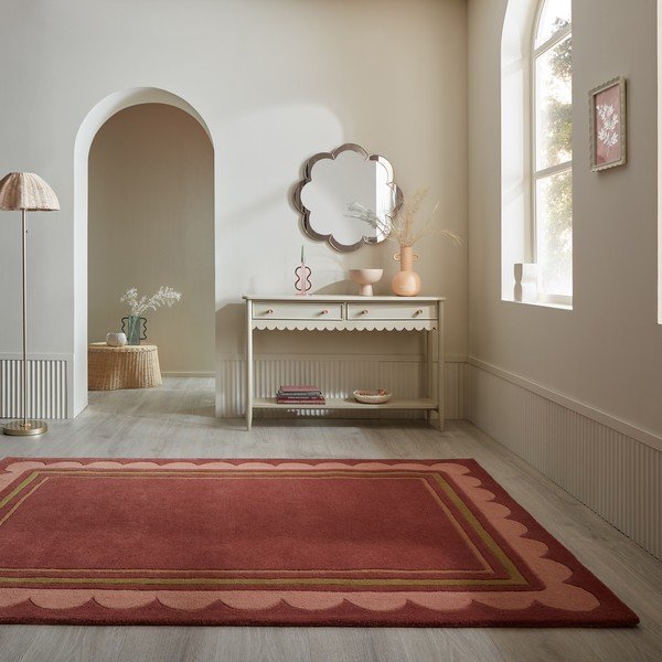 Weinroter, handgewebter Wollteppich, 120 × 170 cm Lois - Flair Rugs-image-2