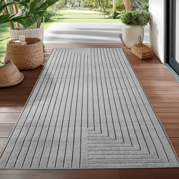 Grauer Läufer für den Innen- und Außenbereich, 80 × 250 cm Nova 1202 - Ayyildiz Carpets-image-1