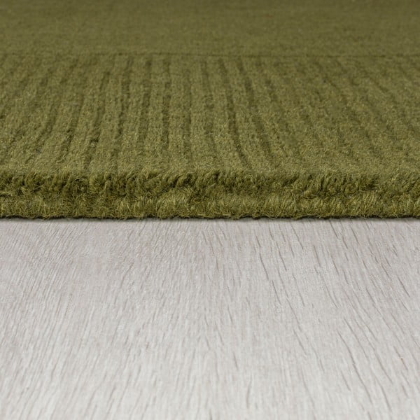 Grüner Wollteppich, 200 × 290 cm Textured Wool Border - Flair Rugs-image-4