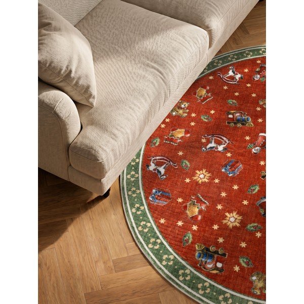 Roter/grüner runder Teppich mit Weihnachtsmotiv, Ø 160 cm Toy's Delight Nostalgic Noel Red Green - Villeroy&Boch-image-3