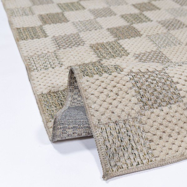 Grüner, waschbarer Läufer mit Baumwollanteil, 80 x 230 cm Muted Checkerboard - Flair Rugs-image-4