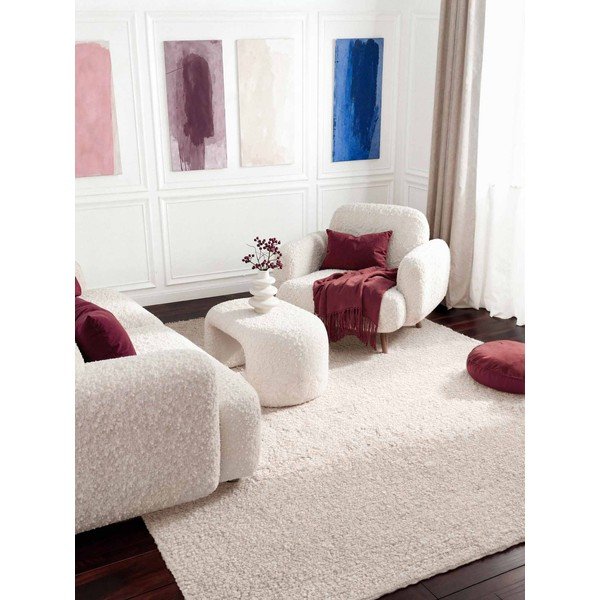 Handgewebter Teppich in Elfenbeinfarbe aus Bouclé-Material, 200 × 290 cm Notting Hill Portobello - Ted Baker-image-1