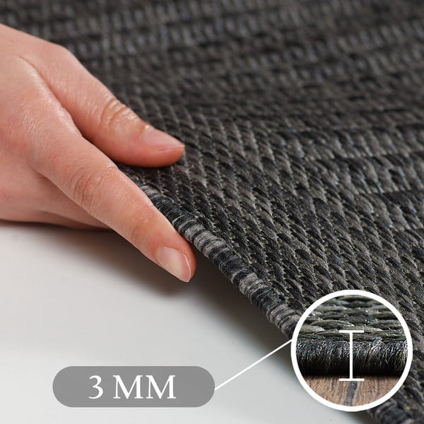 Dunkelgrauer runder Outdoor-Teppich, Ø 160 cm Giza 1410 - Ayyildiz Carpets-image-3