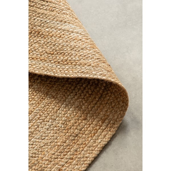 Doppelseitiger runder Jute-Teppich in Naturfarbe, Ø 140 cm Braided - Hanse Home-image-2