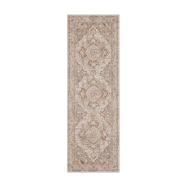 Grauer/beiger Läufer 80 × 200 cm Terrain Designer Sand - Hanse Home