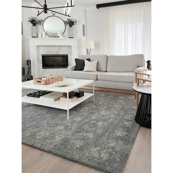 Grauer Wollteppich, 230 × 340 cm Calisia Vintage Flora - Agnella-image-3