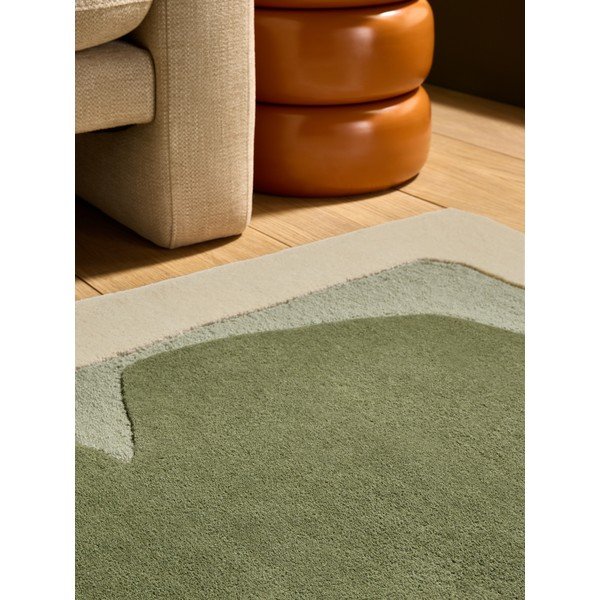 Grüner/beige handgewebter Teppich 120x170 cm Kinney – MADE-image-2