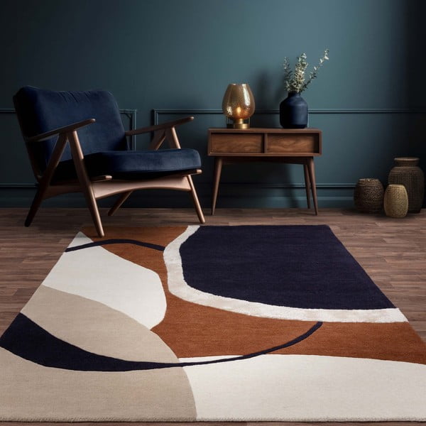 Handgewebter Wollteppich in Ziegelrot, 160 × 230 cm Matrix - Asiatic Carpets-image-1