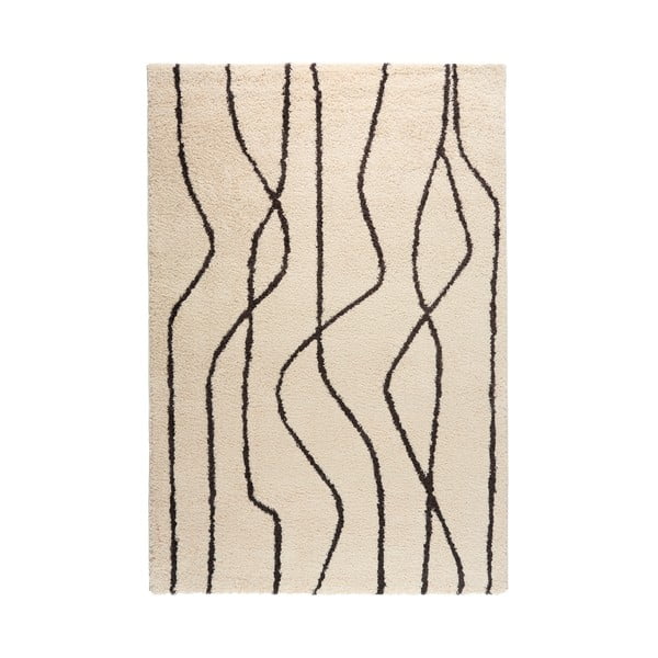Weißer/schwarzer Teppich 140 × 200 cm Routa - Universal