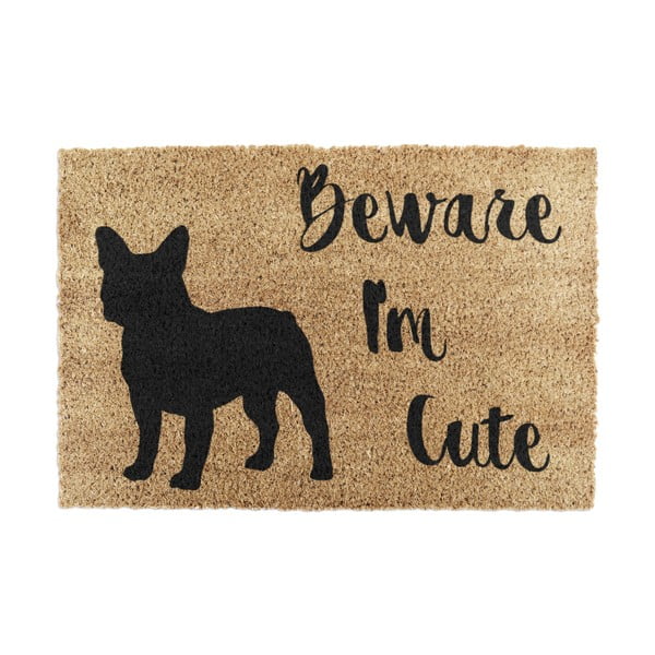 Fußmatte aus Kokosfasern, 40 x 60 cm Beware I'm Cute French Bulldog - Artsy Doormats
