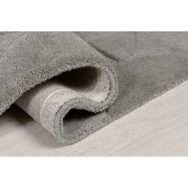 Grauer runder Wollteppich, Ø 160 cm Gigi - Flair Rugs-image-4