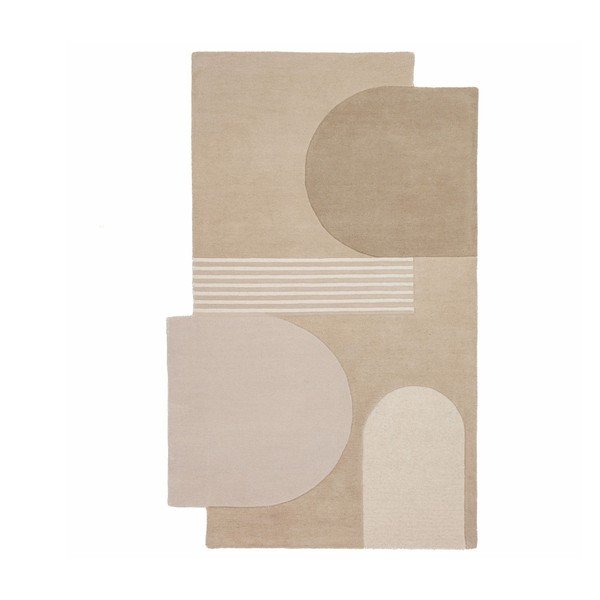 Handgewebter Wollteppich in Naturfarbe, 200 × 290 cm Lozenge - Flair Rugs