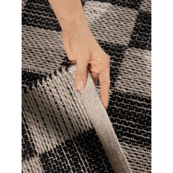 Schwarz/cremefarbener, beidseitig nutzbarer, handgewebter Läufer mit Jute-Anteil, 80 x 300 cm Rex - Hanse Home-image-4