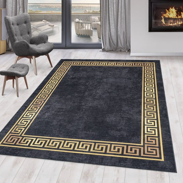 Anthrazitfarbener, waschbarer Teppich, 160 × 230 cm Fiesta - Ayyildiz Carpets-image-1