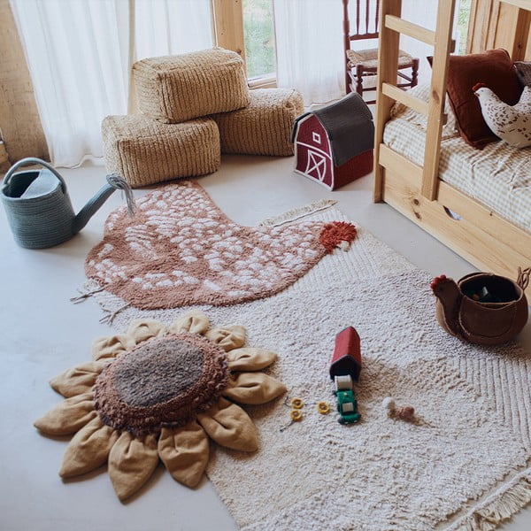 Beiger Spielteppich aus Baumwolle für Kinder, 120 x 170 cm Farm Fields - Lorena Canals-image-1