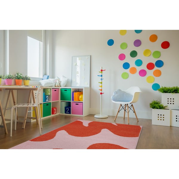 Roter/rosa Kinderteppich 120 × 170 cm Hugsy Coral - FD-image-1