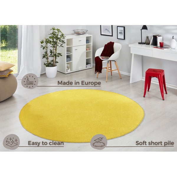 Gelber runder Teppich, Durchmesser 133 cm Fancy - Hanse Home-image-4